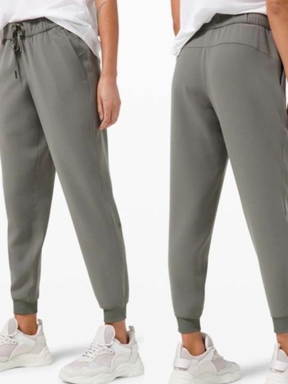 Lululemon On the Fly Woven Jogger Pants 28" Grey Sage Size 6 NWOT $118
